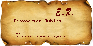 Einvachter Rubina névjegykártya