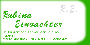 rubina einvachter business card